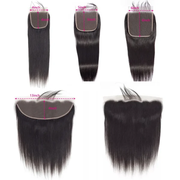 30 40inch Straight Human Hair Bundles with 5x5/6x6 Closure Brazilian Raw Bundles 100%Human Hair 13x4 Frontal Closure And Bundles - Image 4