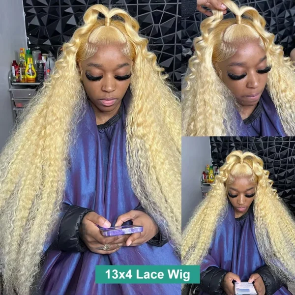 30 Inch 13x6 Transparent HD 613 Honey Blonde Deep Wave Lace Frontal Wigs Brazilian 13x4 Curly Colored Lace Front Human Hair Wigs - Image 7