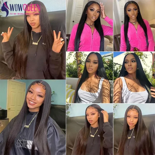 Straight Human Hair Bundles with Closure 2x6 4x4 Raw Brazilian Hair Extensions Weave 3 4 Bundles with 13x4 Transparent Frontal - Image 6
