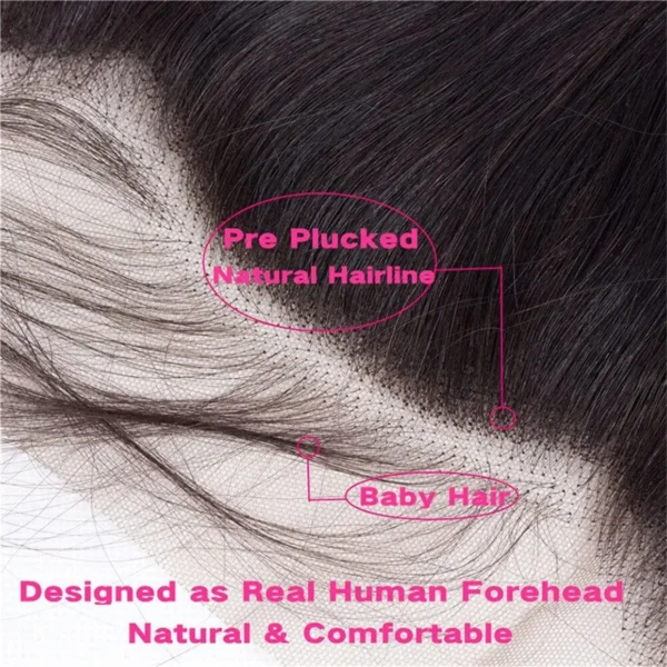 Body Wave 3 Bundles with Frontal Human Hair Natural Black Color 3 Bundles with 13x4 HD Lace Frontal Brazilian Virgin Human Hair - Image 6