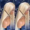 13x6 Purple Lace Front Human Hair Wig 613 Blonde Long Straight Brazilian Remy Pre-Plucked Lavender Colored Wig for Women - Image 13