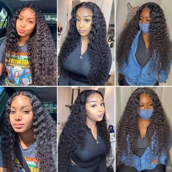 Rosabeauty Curly Human Hair Bundles With Transparent Deep Wave Brazilian Extension for Women Weave 3 4 Bundles Natural Color - Image 6