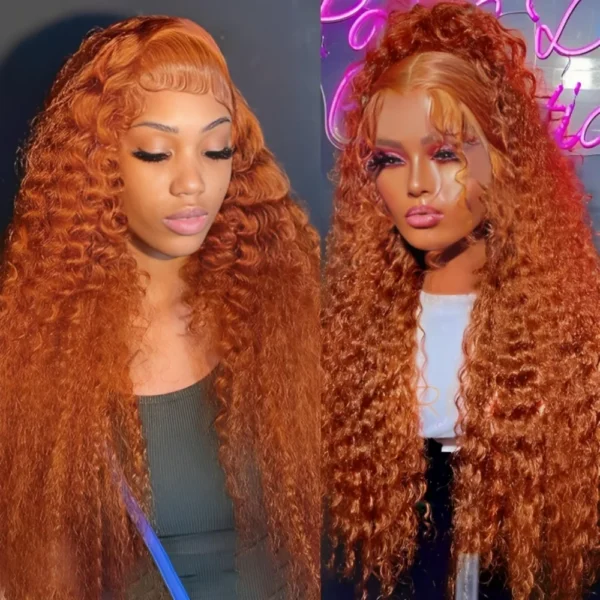 Curly Ginger Human Hair Wigs 13x6 Hd Lace Front Wig Deep Wave 30 Inch High Density Colored 13x4 Lace Frontal Brazilian Choice - Image 17