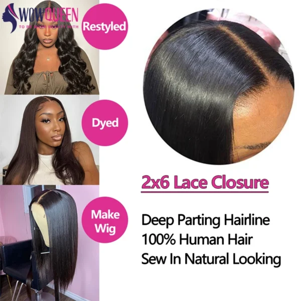 Straight Human Hair Bundles with Closure 2x6 4x4 Raw Brazilian Hair Extensions Weave 3 4 Bundles with 13x4 Transparent Frontal - Image 4