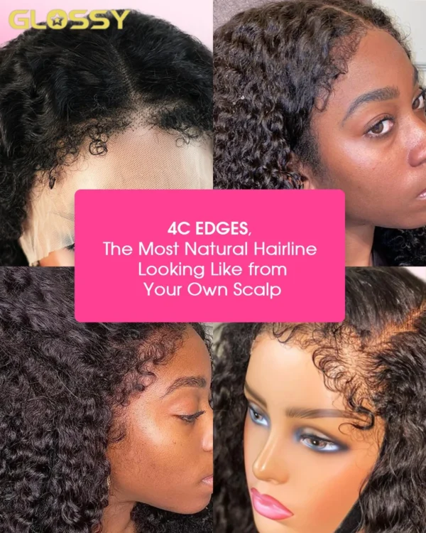 13x6 Hd 250 Density Afro Kinky Curly Wig 100% Human Hair 13x4 4c Edges Frontal Deep Wave Curly Lace Front Wigs For Women on sale - Image 5