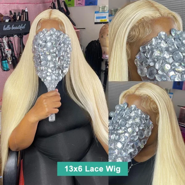 250% 613 Honey Blonde 13x6 HD Transparent Lace Front Human Hair Wigs For Women 34 36 Inch Straight 13x4 Lace Frontal Wig - Image 8
