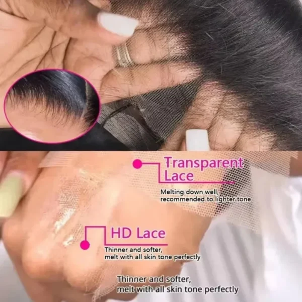 38 Inch Bone Straight 13x6  Lace Front Human Hair Wigs Brazilian HD 360 Lace Front Human Hair Wigs For Women - Image 5