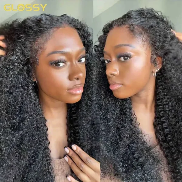13x6 Hd 250 Density Afro Kinky Curly Wig 100% Human Hair 13x4 4c Edges Frontal Deep Wave Curly Lace Front Wigs For Women on sale - Image 12