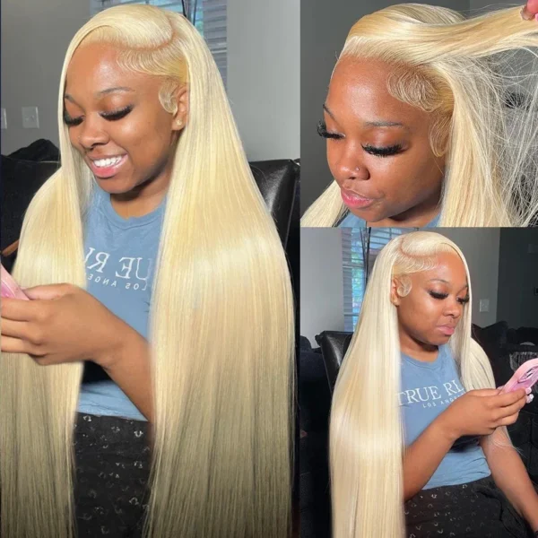 Tuneful 13x6 HD Transparent 613 Blonde Lace Frontal Human Hair Wigs Malaysian Bone Straight 13x4 HD Lace Front Human Hair Wigs - Image 12