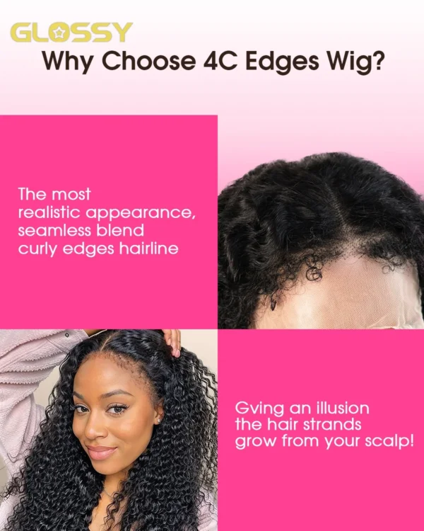 13x6 Hd 250 Density Afro Kinky Curly Wig 100% Human Hair 13x4 4c Edges Frontal Deep Wave Curly Lace Front Wigs For Women on sale - Image 3