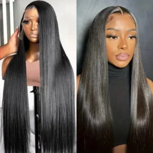 38 Inch Bone Straight 13x6  Lace Front Human Hair Wigs Brazilian HD 360 Lace Front Human Hair Wigs For Women