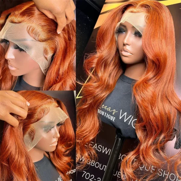 30 36 Inch Ginger Body Wave Human Hair Colored Wigs 100% 13X6 Hd Lace Frontal Wig 13X4 Preplucked Lace Front Wigs For Women - Image 2