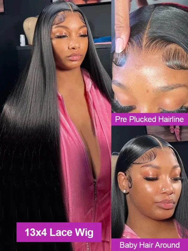 40 46 50 Inch Straight Lace Frontal Wig 250 Density 13X6 13X4 HD Lace Front Wig Brazilian 7x5 Glueless Human Hair Wigs For Women - Image 3