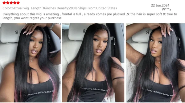 40 48 52 inches 200 Density Straight 13x6 HD Transparent Lace Natural Color Brazilian Human Hair Wig For Women Frontal Lace Wig - Image 7