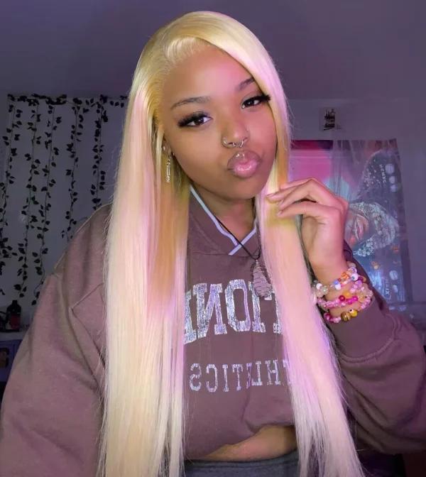 Tuneful 13x6 HD Transparent 613 Blonde Lace Frontal Human Hair Wigs Malaysian Bone Straight 13x4 HD Lace Front Human Hair Wigs - Image 10