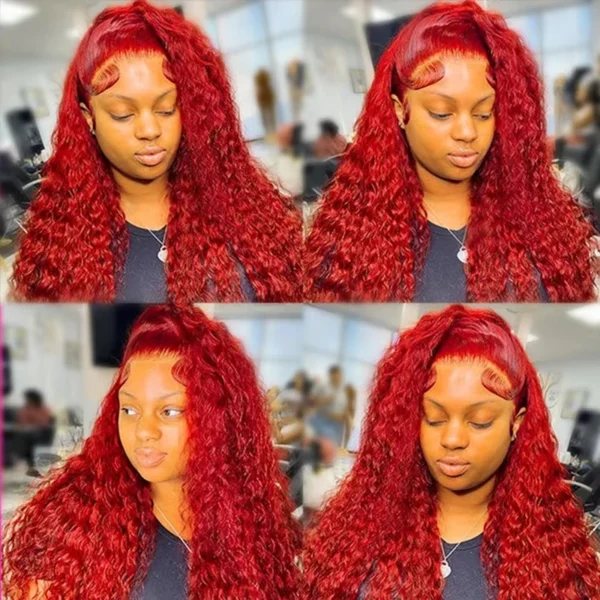 26 Inch Deep Wave 13X4 HD Lace Frontal Wig Human Hair Red Lace Front Human Hair Wigs 13X6 Lace Front Wigs Pre Plucked For Women - Image 9