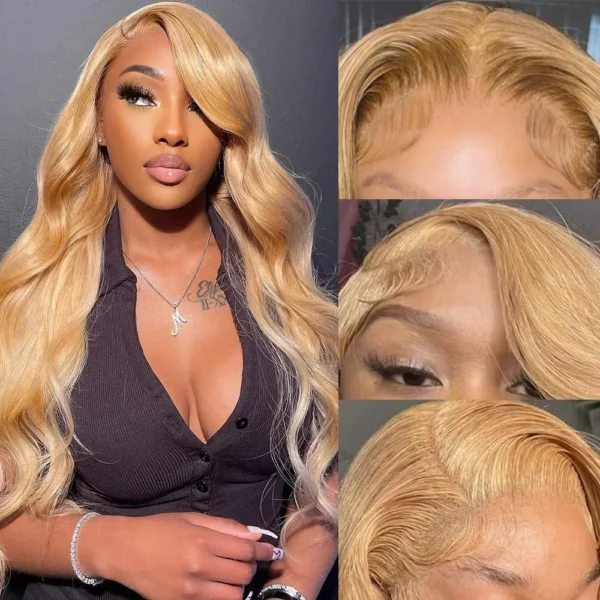 27# Honey Blond Body Wave 13x4 Lace Frontal Human Hair Wigs Brazilian Colored Loose Water Wave 13x6 HD Lace Front Wig For Women - Image 12
