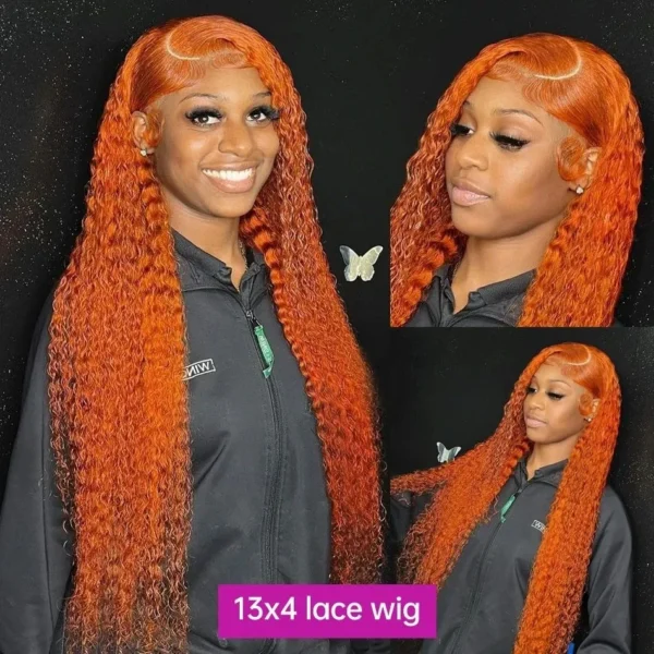 Curly Ginger Human Hair Wigs 13x6 Hd Lace Front Wig Deep Wave 30 Inch High Density Colored 13x4 Lace Frontal Brazilian Choice - Image 8