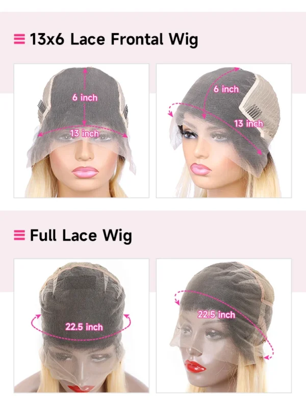 13x6 Lace Frontal Wig 1B 613 Ombre Blonde Full Lace Human Hair Wig Dark Roots Pre Plucked  Lace Front Human Hair Wigs for Women - Image 3