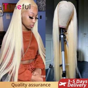 Tuneful 13x6 HD Transparent 613 Blonde Lace Frontal Human Hair Wigs Malaysian Bone Straight 13x4 HD Lace Front Human Hair Wigs