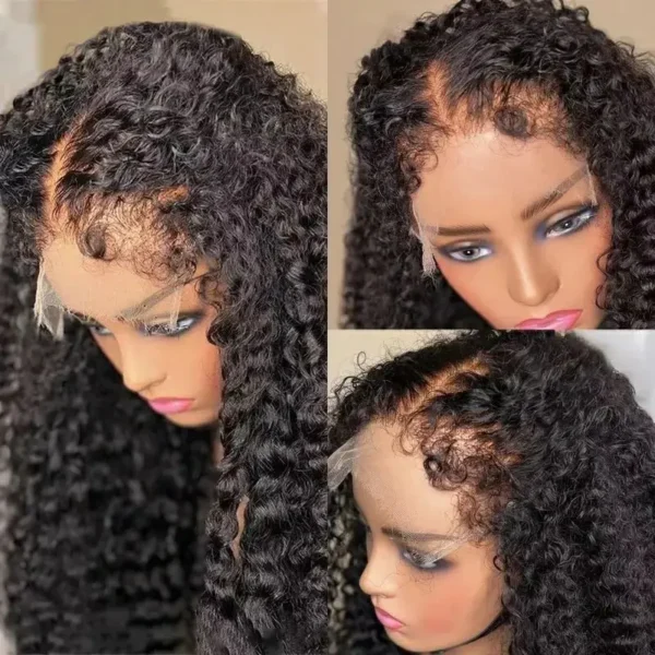 13x6 Hd 250 Density Afro Kinky Curly Wig 100% Human Hair 13x4 4c Edges Frontal Deep Wave Curly Lace Front Wigs For Women on sale - Image 10
