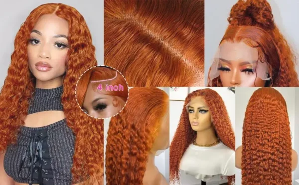 Curly Ginger Human Hair Wigs 13x6 Hd Lace Front Wig Deep Wave 30 Inch High Density Colored 13x4 Lace Frontal Brazilian Choice - Image 18