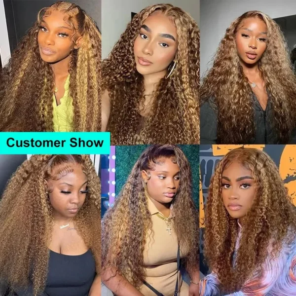 Loose Deep Wave Wig Human Hair Ready To Wear13x4 13x6 Lace Closure Curly Highlight Ombre 4/27 Preplucked Hairline Pre Cut - Image 4