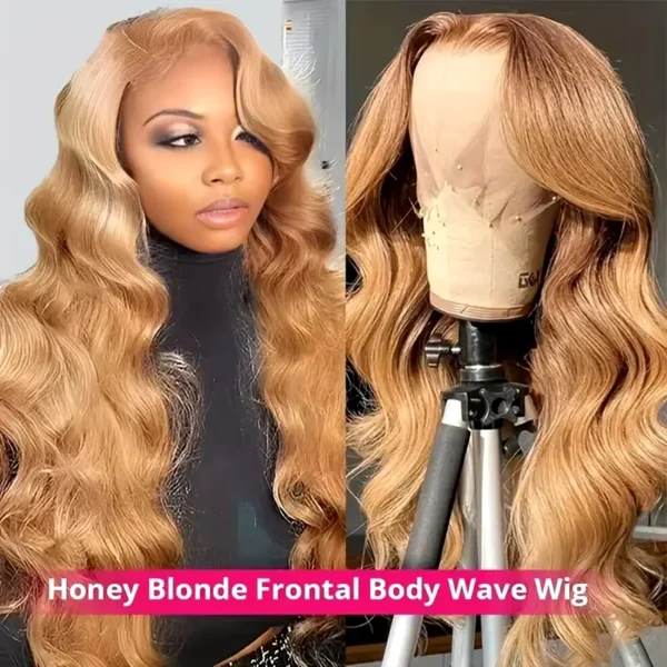 27 Honey Blonde Wig Human Hair 13x6 Hd Lace Frontal Wig 250 Density  Body Wave Lace Front Wig 13x4 Honey Blonde Human Hair Wigs - Image 3