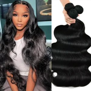 40inch Body Wave Bundles Human Remy Hair Weave Bundles Brazilian Weave Extension 3 Bundles Weft Natural Black For Women