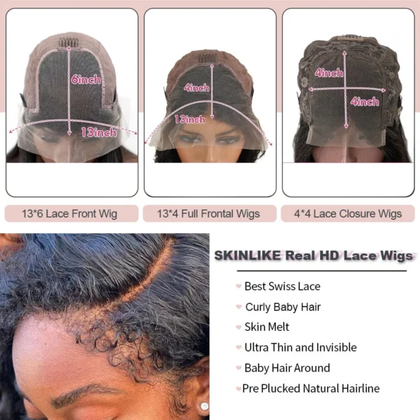 13x6 Hd 250 Density Afro Kinky Curly Wig 100% Human Hair 13x4 4c Edges Frontal Deep Wave Curly Lace Front Wigs For Women on sale - Image 22