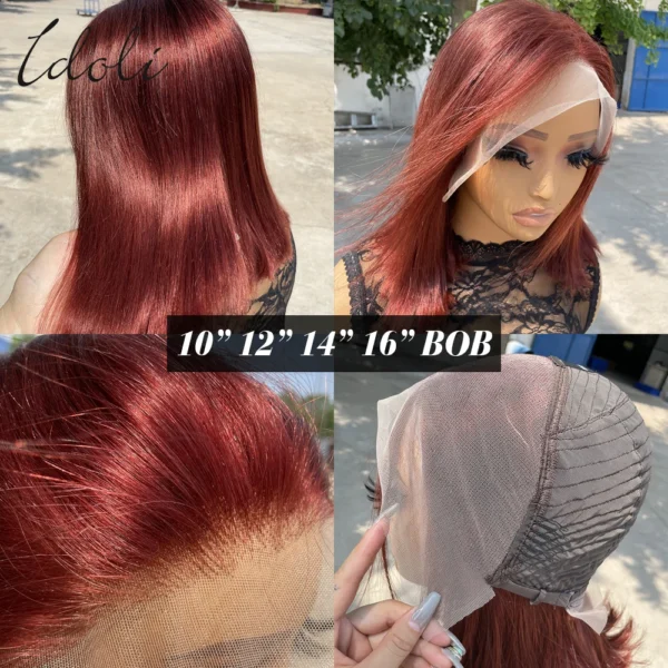 Reddish Brown Lace Front Wigs Human Hair For Black Women 13x4 13X6 Straight Lace Front Wigs Cooper Red Glueless Wigs - Image 5