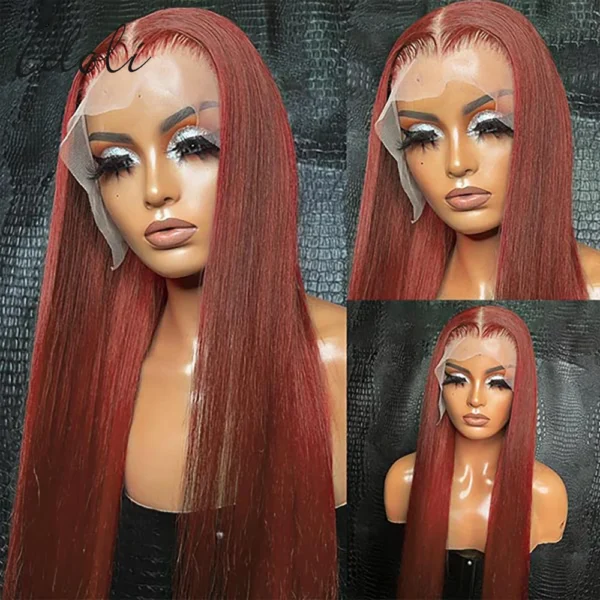 Reddish Brown Lace Front Wigs Human Hair For Black Women 13x4 13X6 Straight Lace Front Wigs Cooper Red Glueless Wigs - Image 2