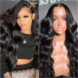 13x6 Natural Color Body Wave HD Lace Transparent Front Wig 30 36 Inch 180 Density Human Hair Lace Frontal Wigs For Women