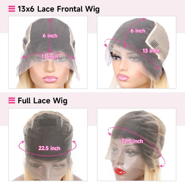 13x6 Lace Frontal Wig 1B 613 Ombre Blonde Full Lace Human Hair Wig Dark Roots Pre Plucked  Lace Front Human Hair Wigs for Women - Image 20