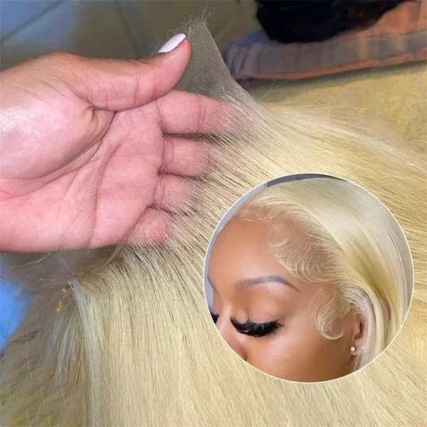 HD Transparent 613 Blonde Straight 13x4 13x6 Lace Front Human Hair Wigs For Women Colored Lace Frontal Wig PrePlucked Brazilian - Image 2