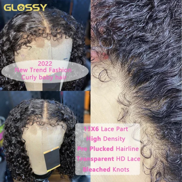13x6 Hd 250 Density Afro Kinky Curly Wig 100% Human Hair 13x4 4c Edges Frontal Deep Wave Curly Lace Front Wigs For Women on sale - Image 18