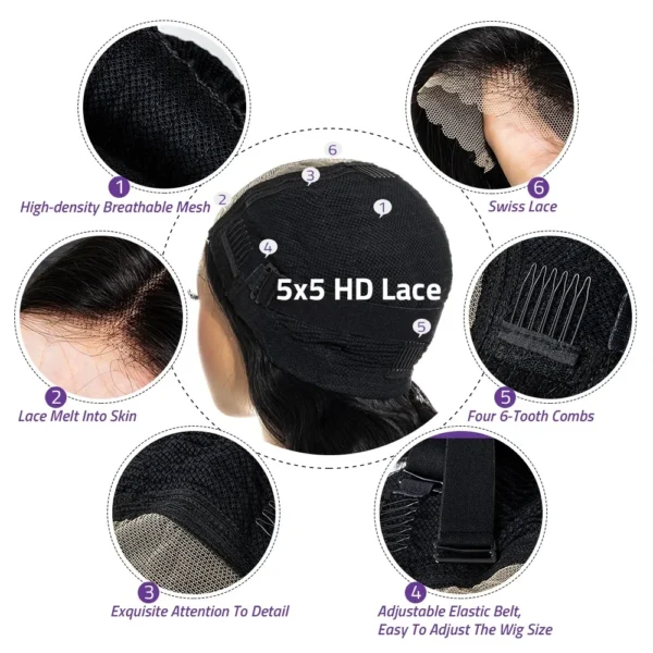 38 Inch Bone Straight 13x6  Lace Front Human Hair Wigs Brazilian HD 360 Lace Front Human Hair Wigs For Women - Image 8