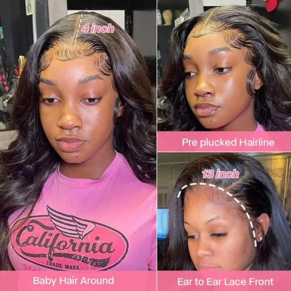 Body Wave Lace Front Human Hair Wigs 13X4 Lace Frontal Wigs For Black Women Brazilian Body Wave 4X4 Lace Closure Wigs Vrvogue - Image 4
