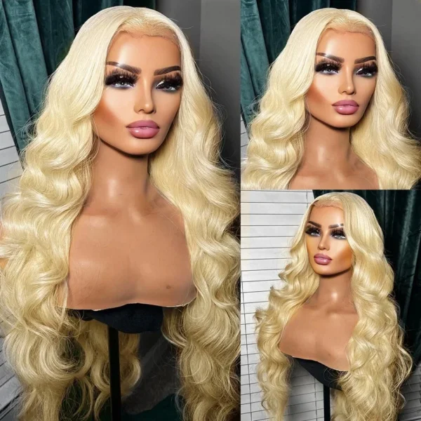 250 Density 30 40 Inch 613 honey blonde Body Wave 13x6 HD Transparent Lace Frontal Wigs Human Hair Brazilian 13x4 Lace Front Wig - Image 3
