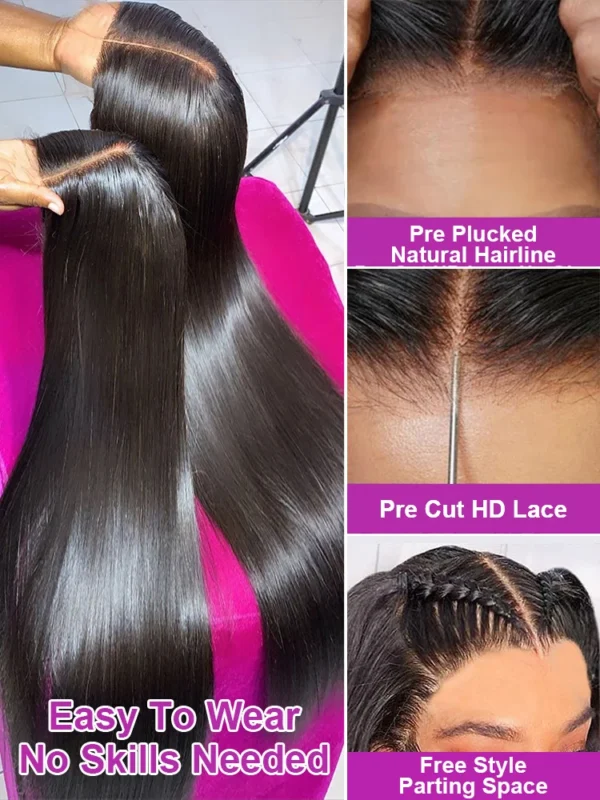 40 46 50 Inch Straight Lace Frontal Wig 250 Density 13X6 13X4 HD Lace Front Wig Brazilian 7x5 Glueless Human Hair Wigs For Women - Image 4