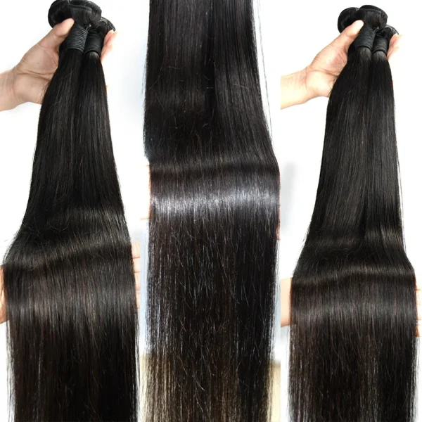 30 40inch Straight Human Hair Bundles with 5x5/6x6 Closure Brazilian Raw Bundles 100%Human Hair 13x4 Frontal Closure And Bundles - Image 7