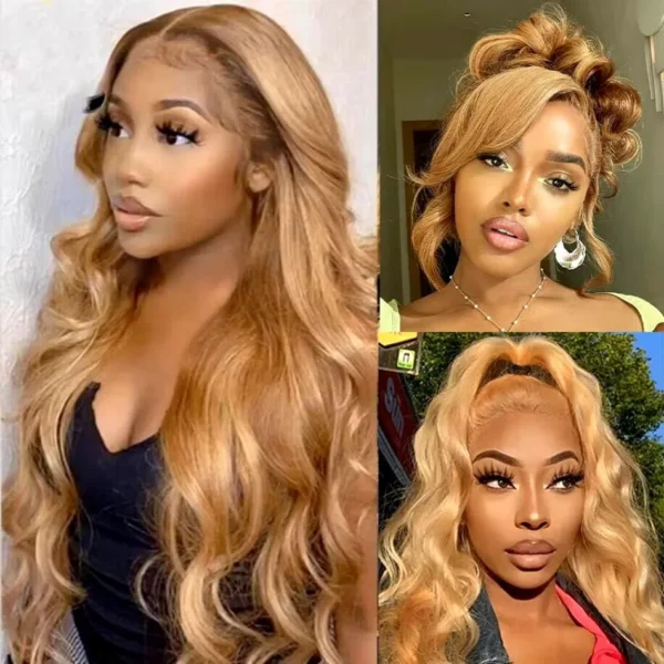27 Honey Blonde Wig Human Hair 13x6 Hd Lace Frontal Wig 250 Density  Body Wave Lace Front Wig 13x4 Honey Blonde Human Hair Wigs - Image 8