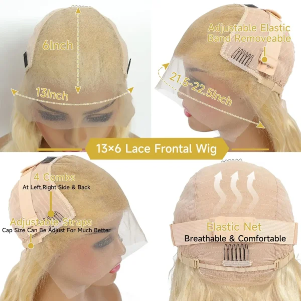 250 Density Yellow Wigs Colored 13x6 HD Transparent Lace Frontal Wig Brazilian Lace Front Remy Human Hair Wigs For Black Women - Image 19