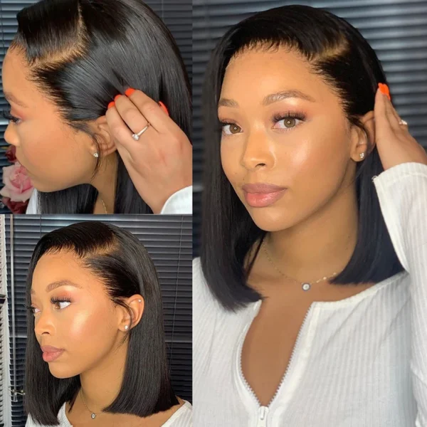 Short Bob Wig Lace Front Human Hair Wigs Bone Straight Lace Front Wigs For Women Brazilian 13x4 Lace Frontal Wig 4x4 Closure Wig - Image 5