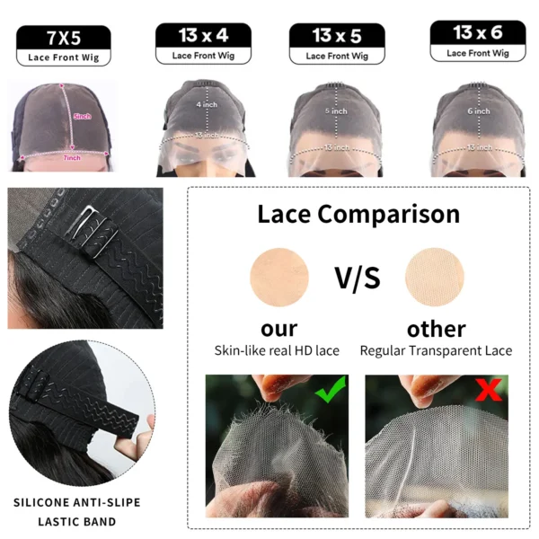 Salt and Pepper Loose Wave Lace Front Bob Wig Human Hair Side Part 5x5 HD Closure Lace Wig Ready To for Black Women - Image 6