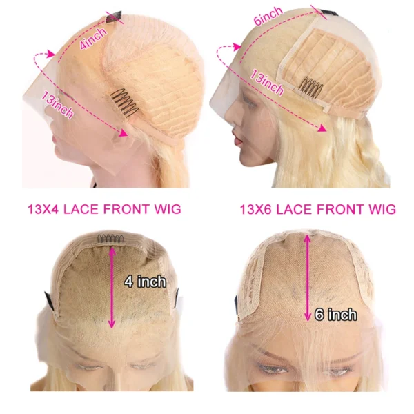 Tuneful 13x6 HD Transparent 613 Blonde Lace Frontal Human Hair Wigs Malaysian Bone Straight 13x4 HD Lace Front Human Hair Wigs - Image 6