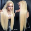 13x6 Purple Lace Front Human Hair Wig 613 Blonde Long Straight Brazilian Remy Pre-Plucked Lavender Colored Wig for Women - Image 12