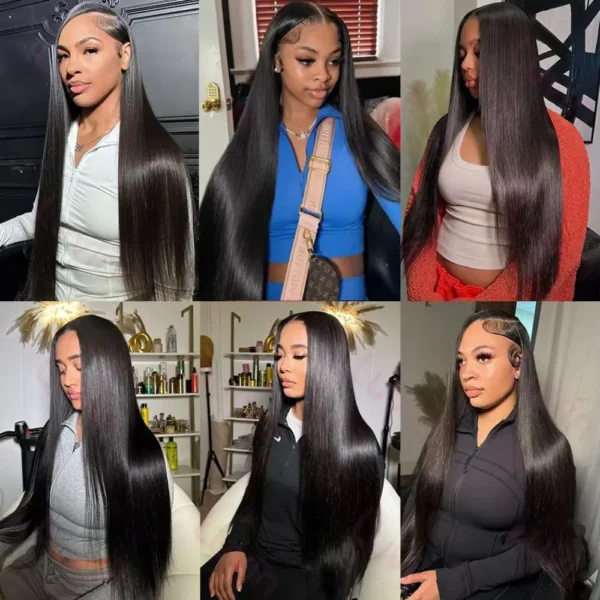 200 High Desity 50 Inch 13x6 13x4 HD Lace Front Human Hair Wigs Pre Plucked For Women Bone Straight Human Hair Lace Frontal Wigs - Image 4