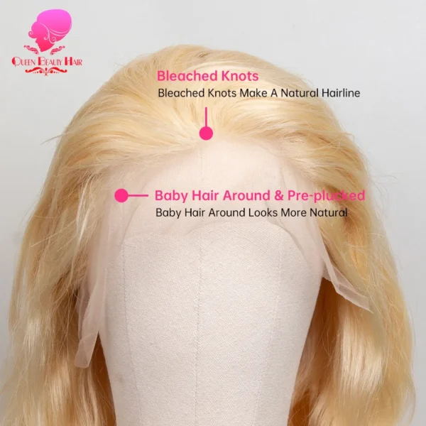 13x6 Lace Frontal Wig 1B 613 Ombre Blonde Full Lace Human Hair Wig Dark Roots Pre Plucked  Lace Front Human Hair Wigs for Women - Image 23