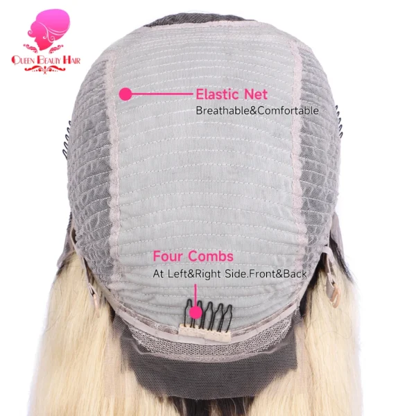13x6 Lace Frontal Wig 1B 613 Ombre Blonde Full Lace Human Hair Wig Dark Roots Pre Plucked  Lace Front Human Hair Wigs for Women - Image 21